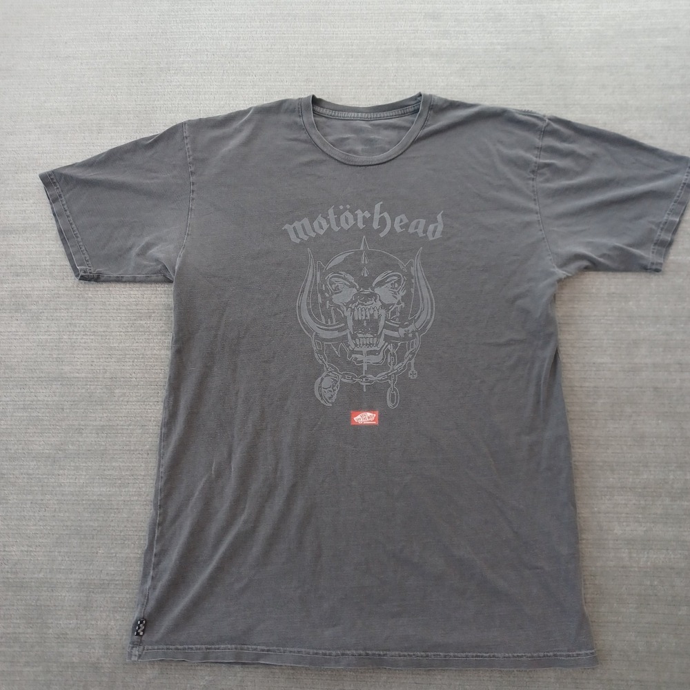 Motorhead x Vans Warpig T Shirt Mens Large Faded Black Graphic Print Casual